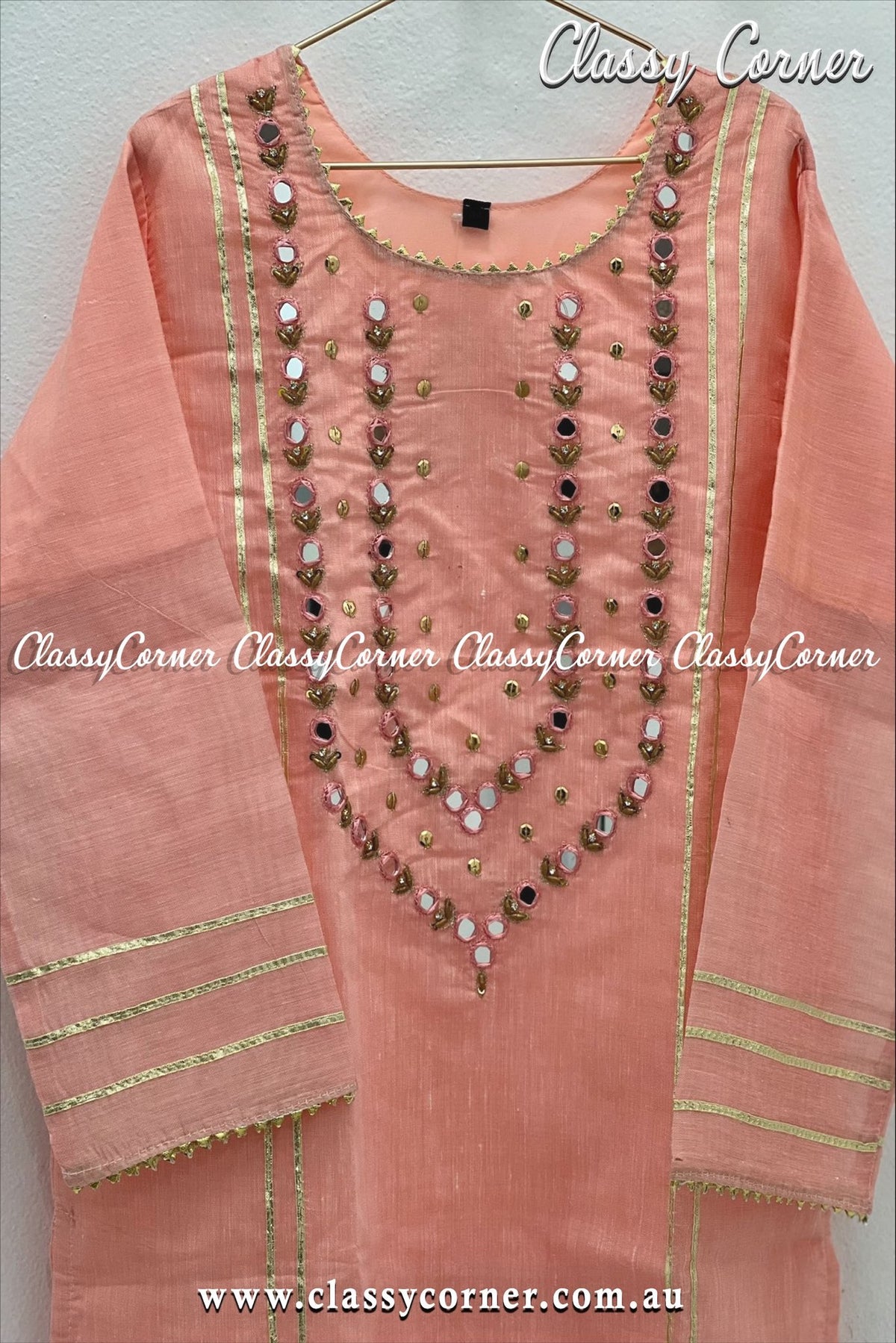 Salmon Pink Girl&#39;s Pakistani Outfit - Classy Corner