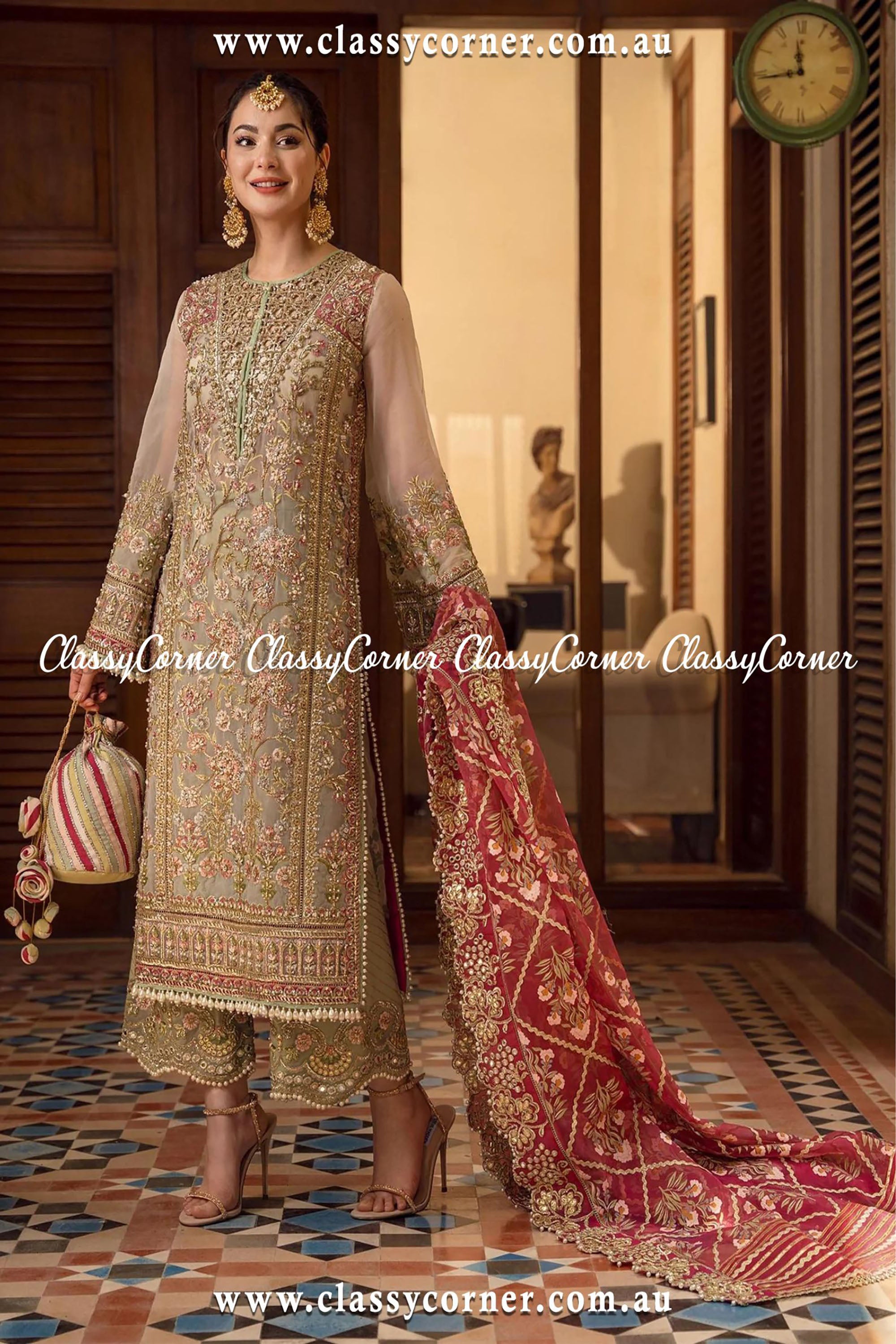 Party Wear Embroided Suit - Classy Corner
