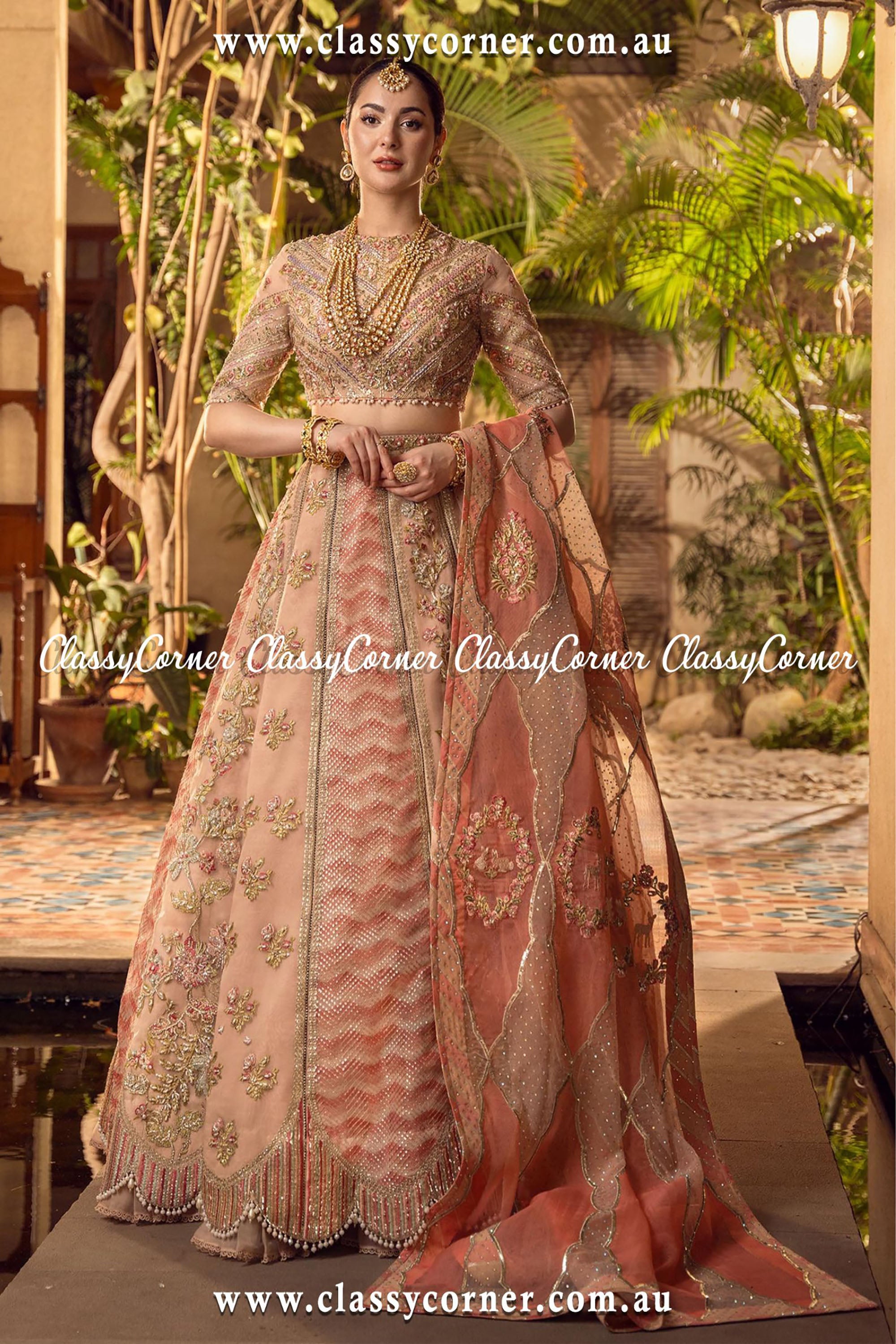 Pink Lehnga Choli Outfit - Classy Corner