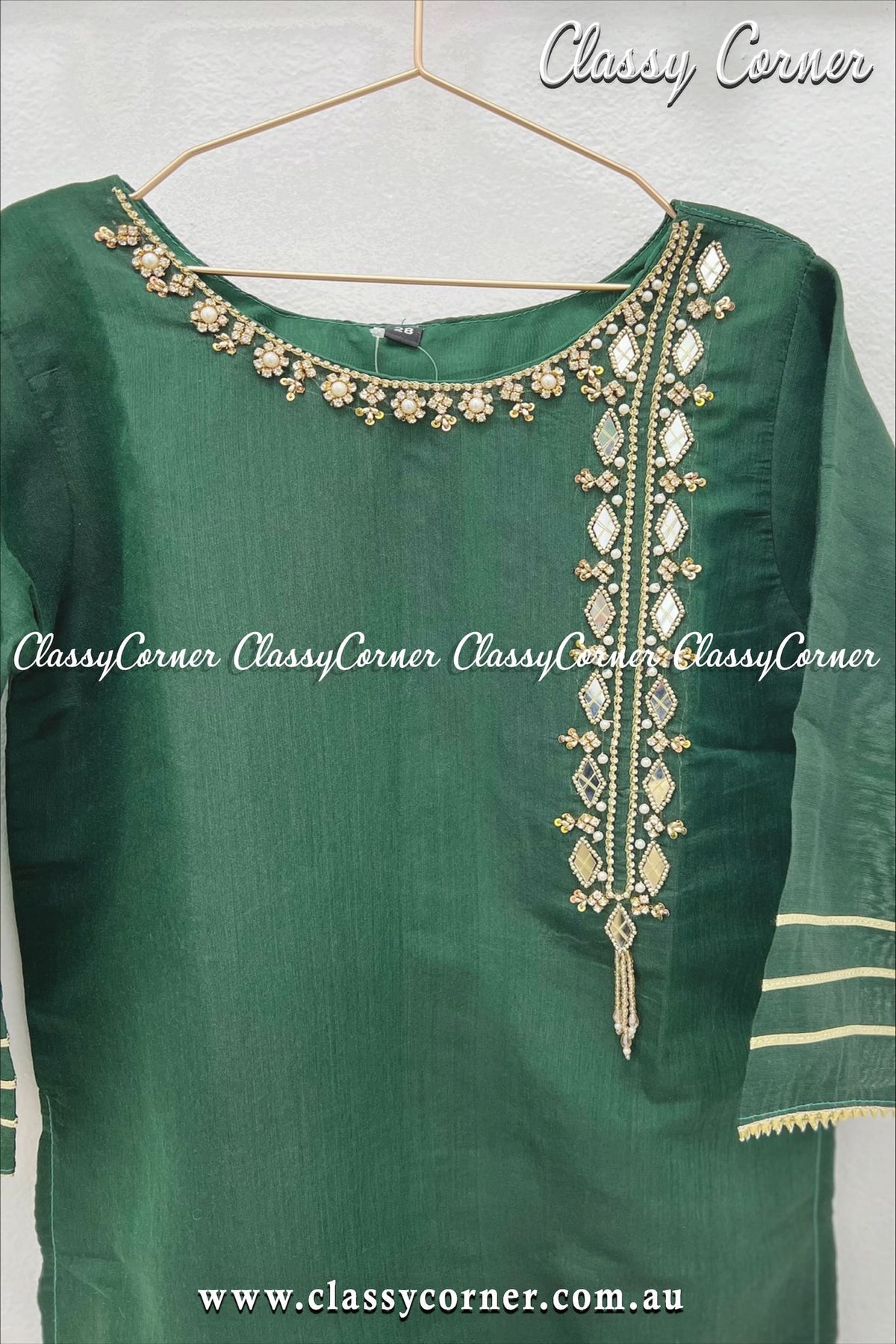 Green Girls Pakistani Outfit - Classy Corner