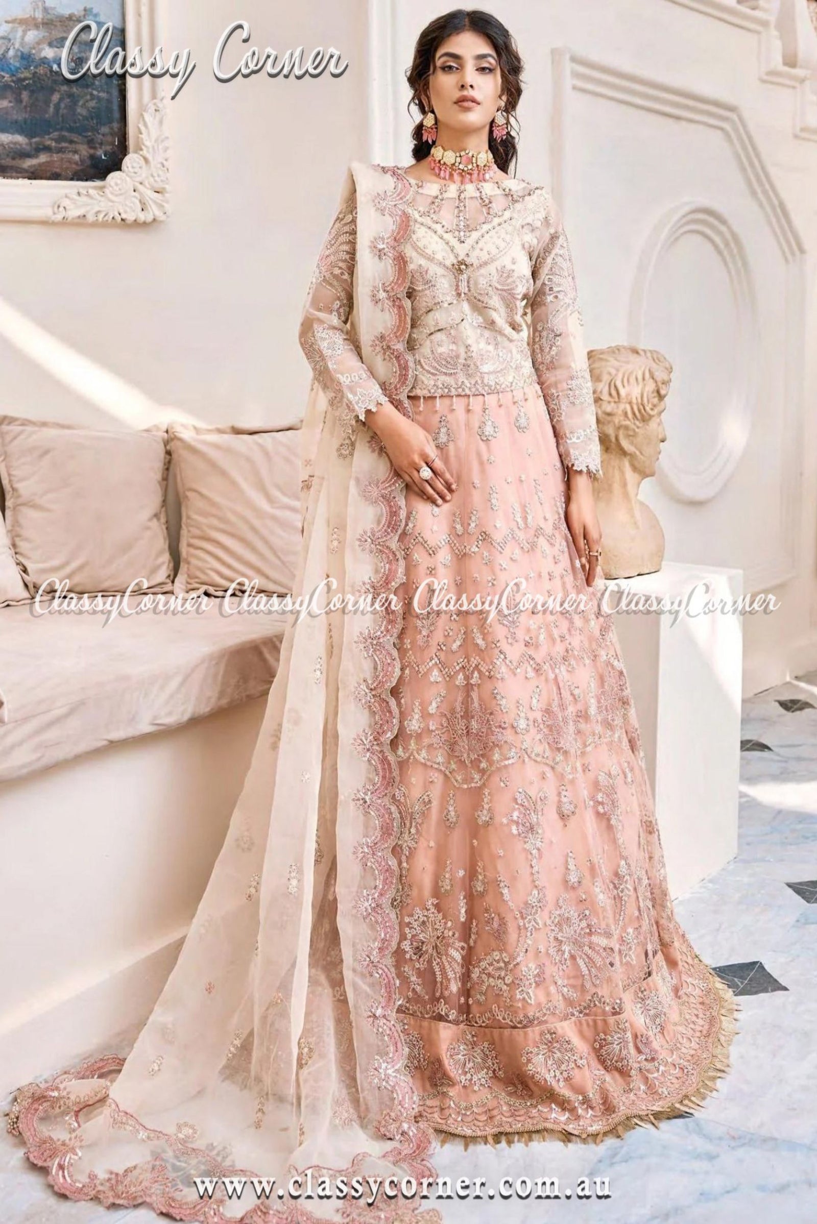 Dusty Pink Lehenga Choli For Women Designer Bollywood Trendi