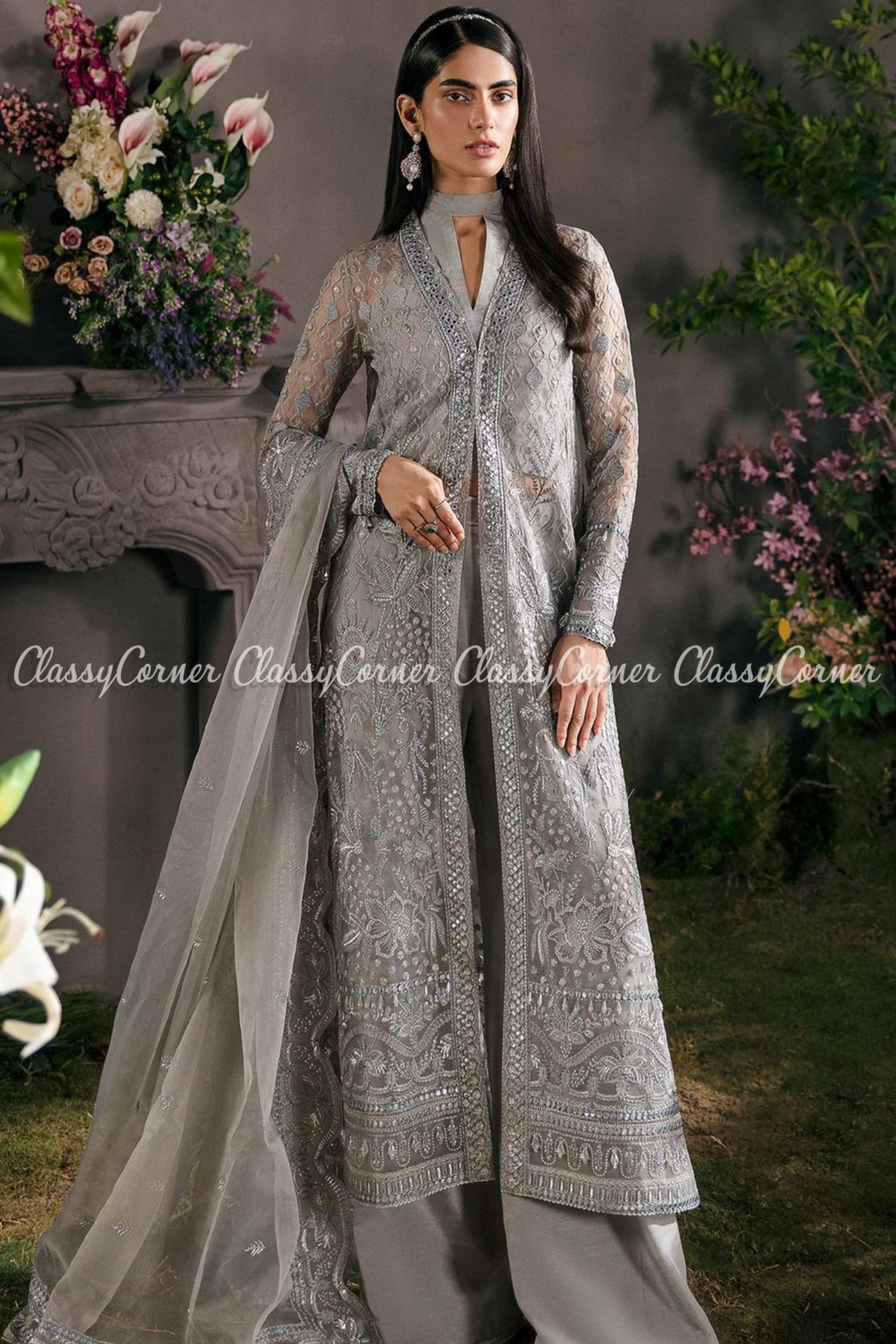 readymade gown style suit in india -pf76666341 | Heenastyle