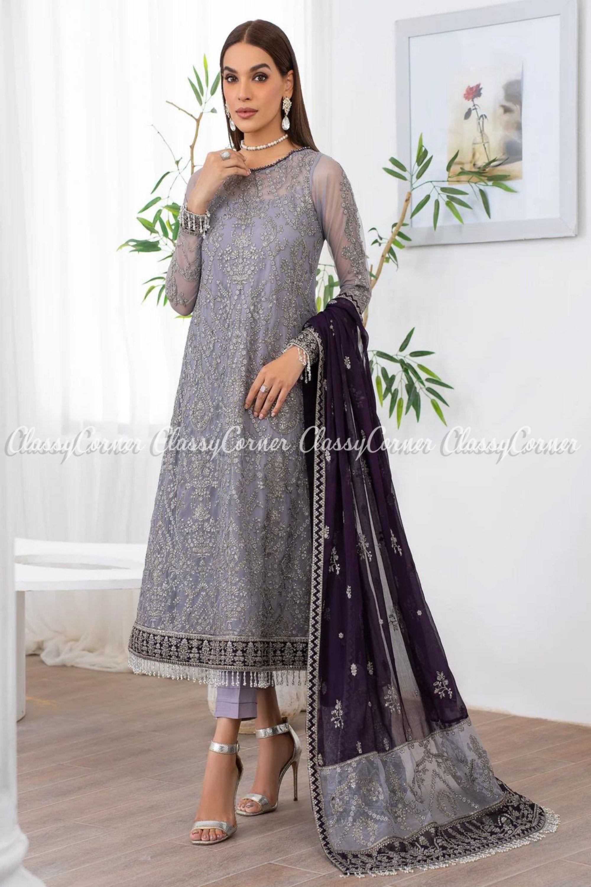 Formal Pakistani Dress 3 Piece - Gem