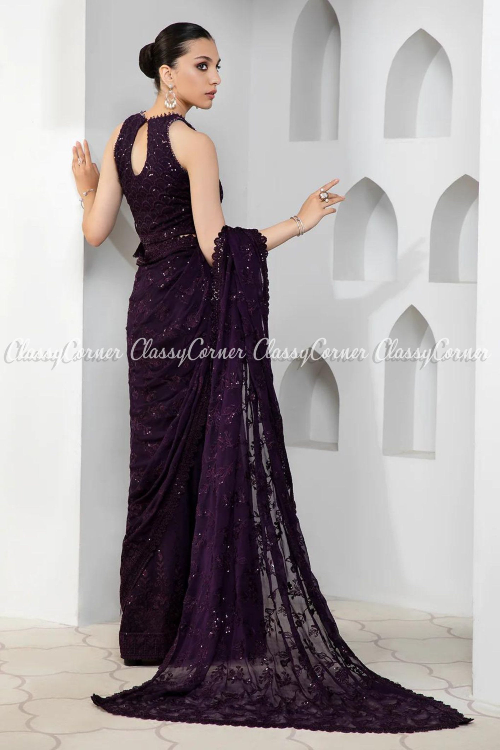 Buy Readytowear Kanchipuram Silk Saree Gown of Half Saree Lehenga Style,  Indian Wedding Wear Saree Lehenga Gown, Brides Wear Lahenga for Women  Online in India - Etsy