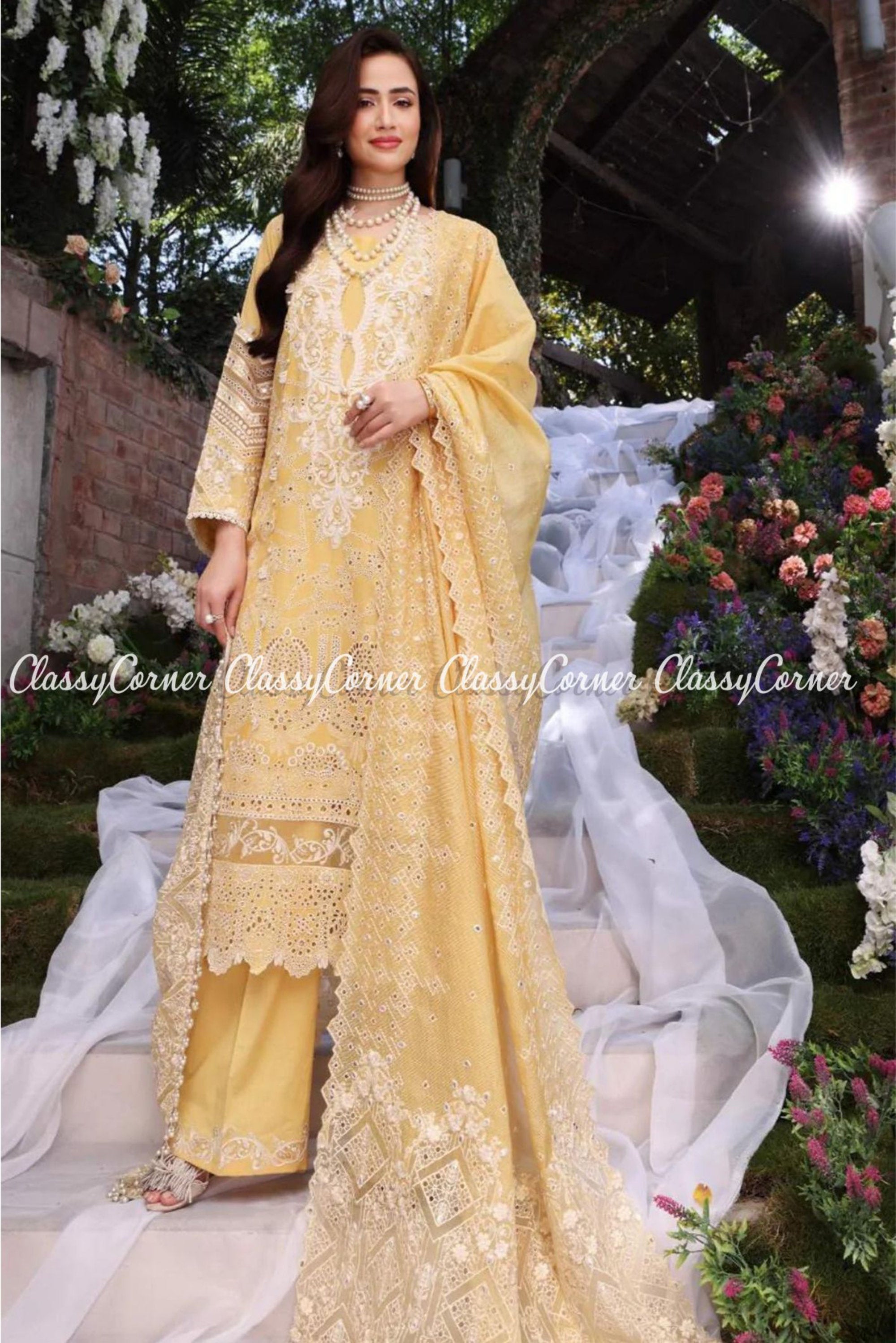 Formal Pakistani Dress in Soft Baby Pink Shade Online 2021 – Nameera by  Farooq
