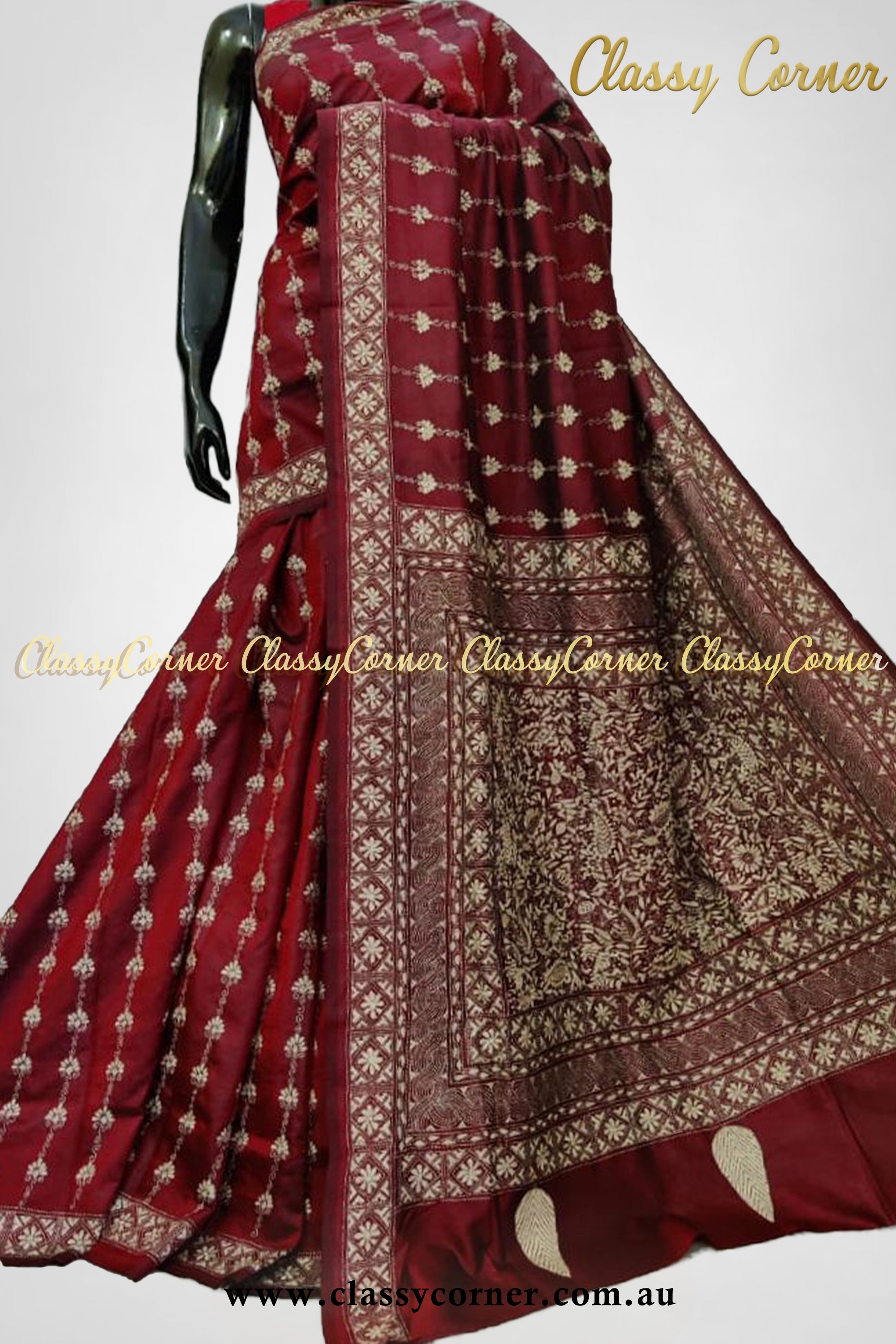 Buy online Kanjeevaram Soft Silk Sarees with Beautiful Katha Prints - Light  Pink-AF373